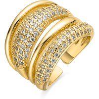 Mehrreihiger Statement-Ring mit Zirkonia