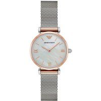 Perlmutt-Armbanduhr mit Milanaise-Band