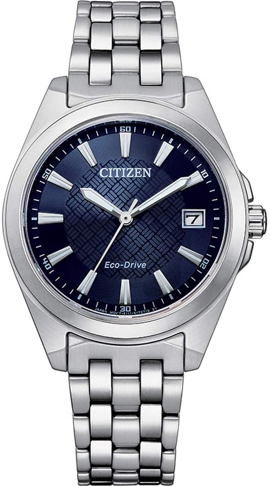 Eco-Drive Uhr mit gemustertem Zifferblatt