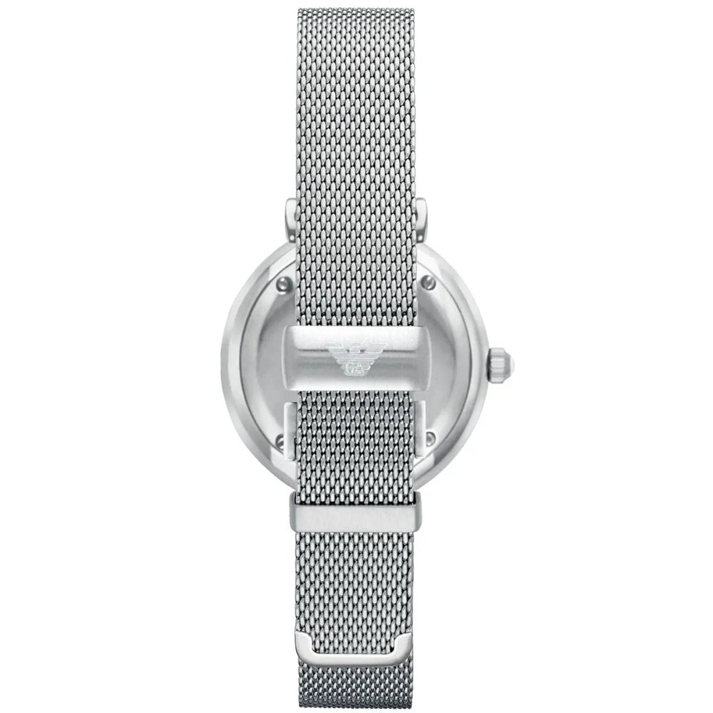 Perlmutt-Uhr mit Mesh-Armband