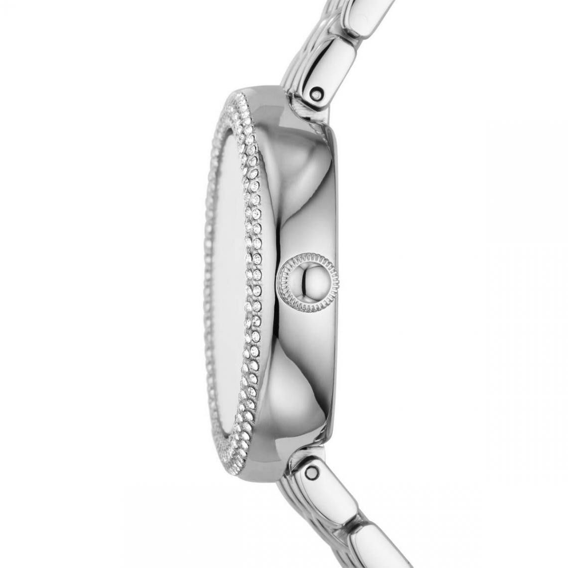 Elegante Perlmutt-Uhr mit Kristallbesatz