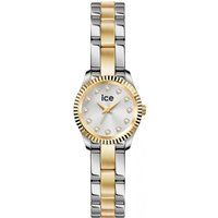 Elegante zweifarbige Uhr mit Kristallbesatz