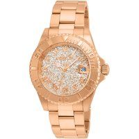 Roségoldene Uhr mit Glitzer-Zifferblatt