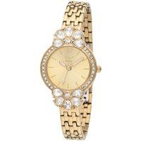 Armbanduhr mit floralen Kristallakzenten