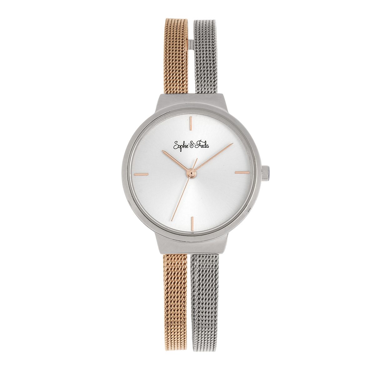 Minimalistische zweifarbige Mesh-Uhr