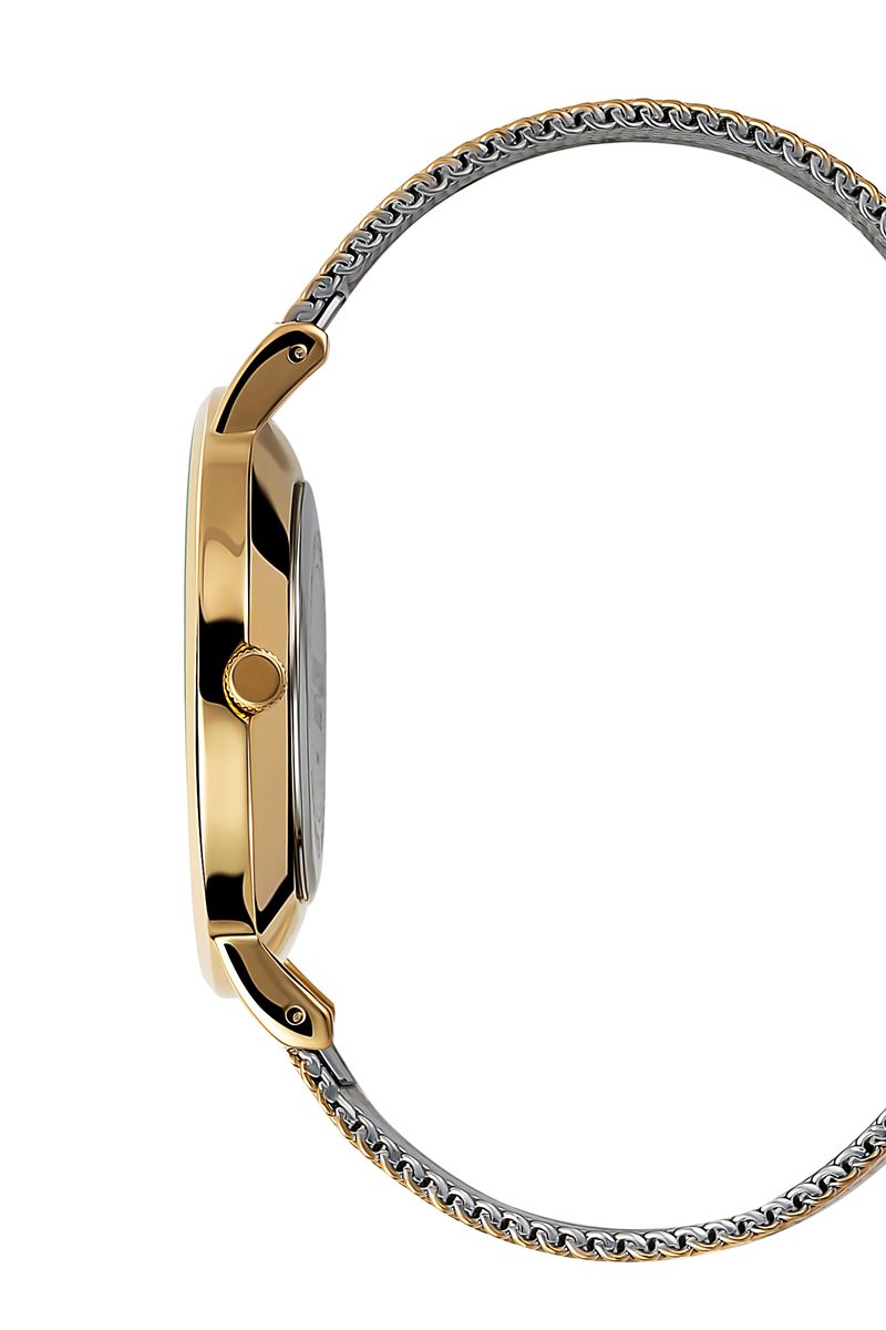 Minimalistische Analoguhr mit Mesh-Armband