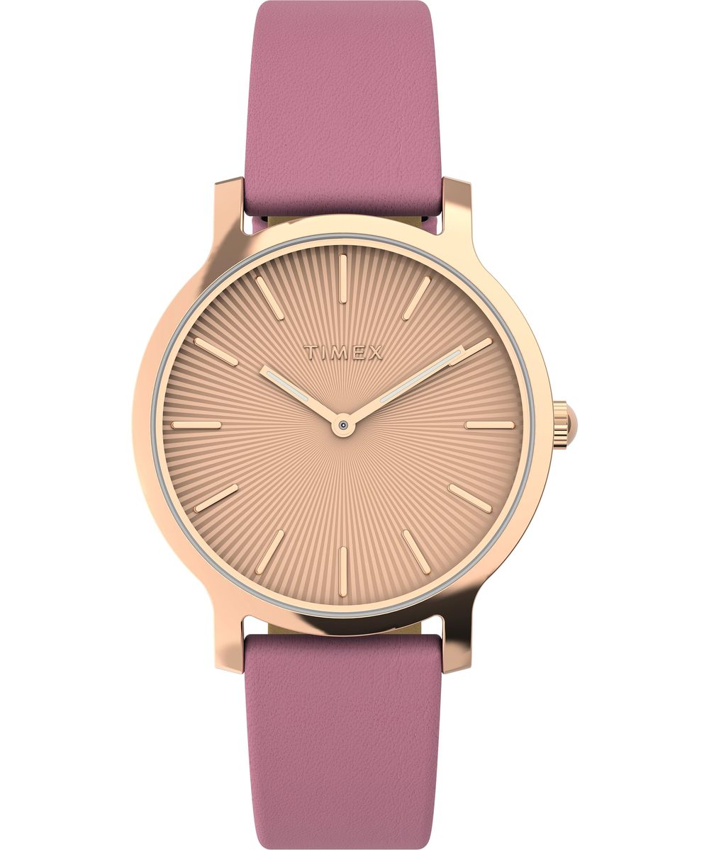 Elegante Armbanduhr mit Sonnenschliff-Zifferblatt