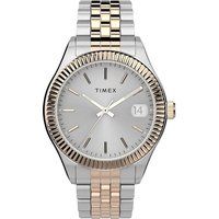 Elegante zweifarbige Uhr mit geriffelter Lünette