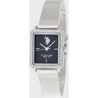 Elegante Mesh-Uhr mit Kristallbesatz