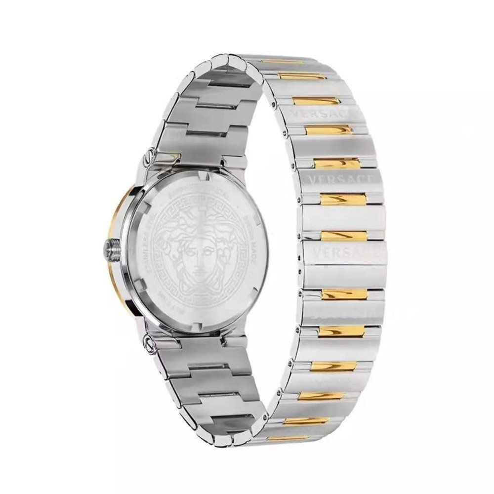 Gliederarmband-Zeitmesser mit Greca-Muster