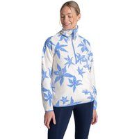 Fleece-Pullover mit Blumenmuster und Halbreißverschluss