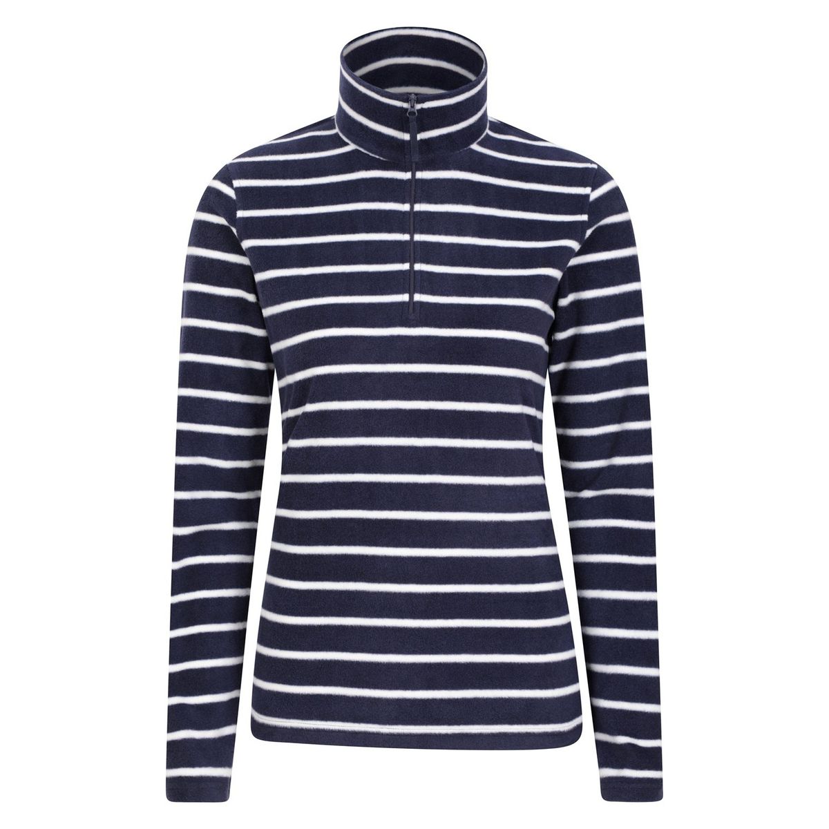 Gestreiftes Half-Zip Microfleece-Oberteil
