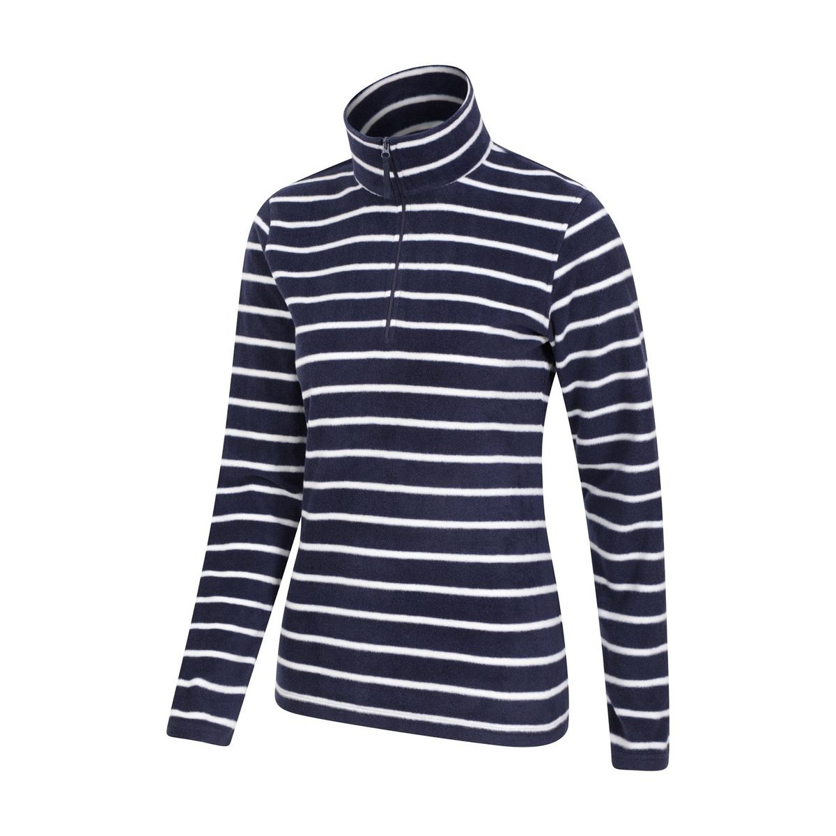 Gestreiftes Half-Zip Microfleece-Oberteil