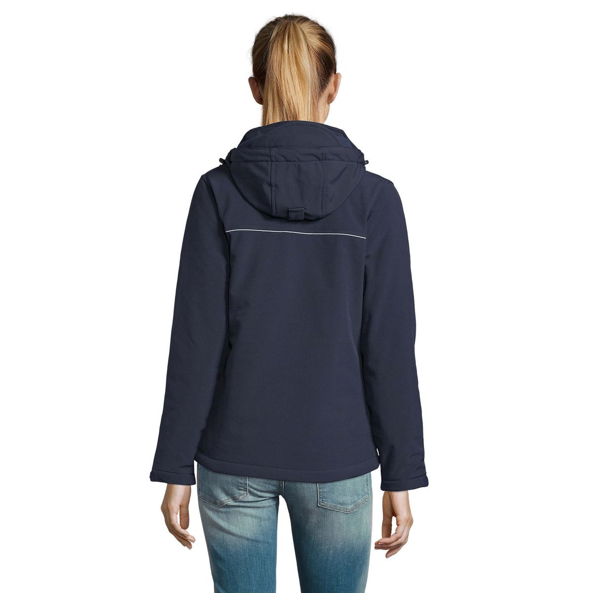 Wattierte Softshell-Jacke mit Kapuze