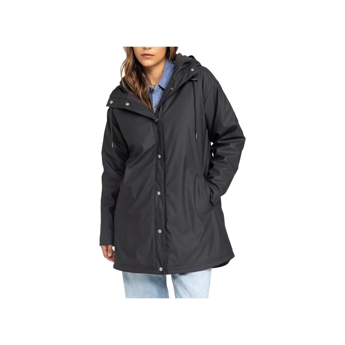 Fleece-gefütterter matter Regenparka
