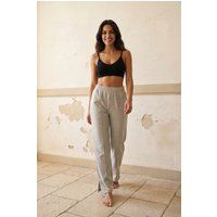Weite Strick-Jogginghose mit hohem Bund