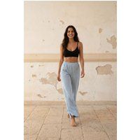 Weite Strick-Jogginghose mit hohem Bund