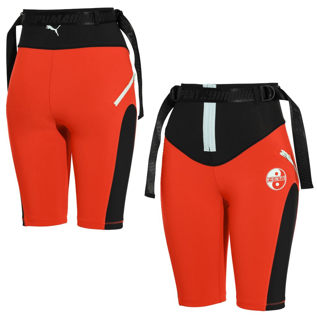 Kontrastierende High-Waist Radlerhose