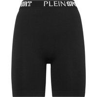 Gerippte Biker-Shorts mit Logo-Bund