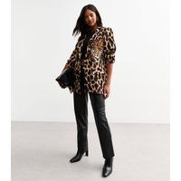 Statement-Blazer mit Leoparden-Grafik