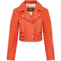 Kurze Bikerjacke mit Steppdetails