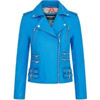 Asymmetrische Leder-Bikerjacke mit Reißverschluss