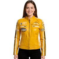 Leder-Bikerjacke im Racing-Stil