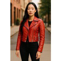Kurze Brando Biker-Lederjacke