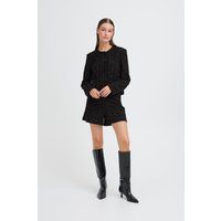 Kurze Paillettenjacke mit Rundhalsausschnitt