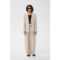 Strukturierter Einreihiger Leinen-Blazer