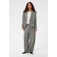 Boxiger Hahnentritt-Blazer mit Revers