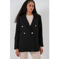 Klassischer doppelreihiger Blazer aus Wildlederimitat