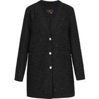Pailletten-Tweed-Blazer mit Kristallknöpfen