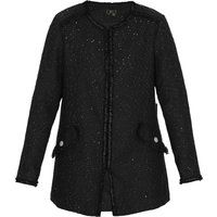 Longblazer aus Pailletten-Tweed