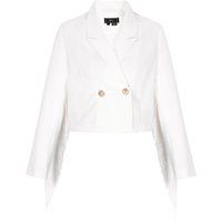 Verkürzter Zweireiher-Blazer mit Fransen