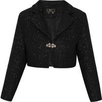 Kurzer Pailletten-Tweed-Blazer