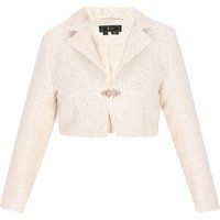 Kurze Tweedjacke mit Zierspange