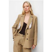 Langer Blazer mit Schal-Detail