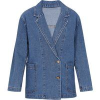 Einreihiger Denim-Blazer mit Taschen