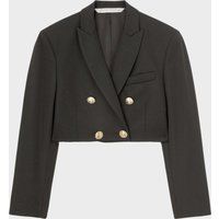 Doppelreihiger Cropped-Blazer mit Goldknöpfen