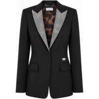 Einreihiger Blazer mit Kristallbesatz