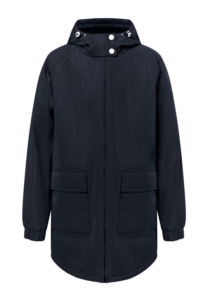 Wattierter Winterparka mit Kapuze und Polarfleece