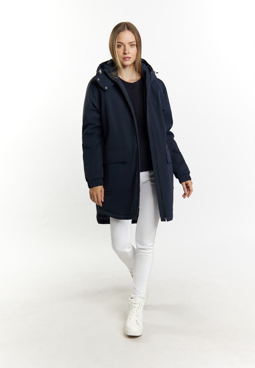 Wattierter Winterparka mit Kapuze und Polarfleece