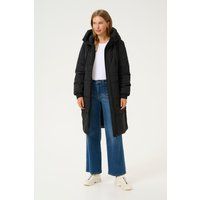 Langer Oversize-Steppmantel mit Kapuze