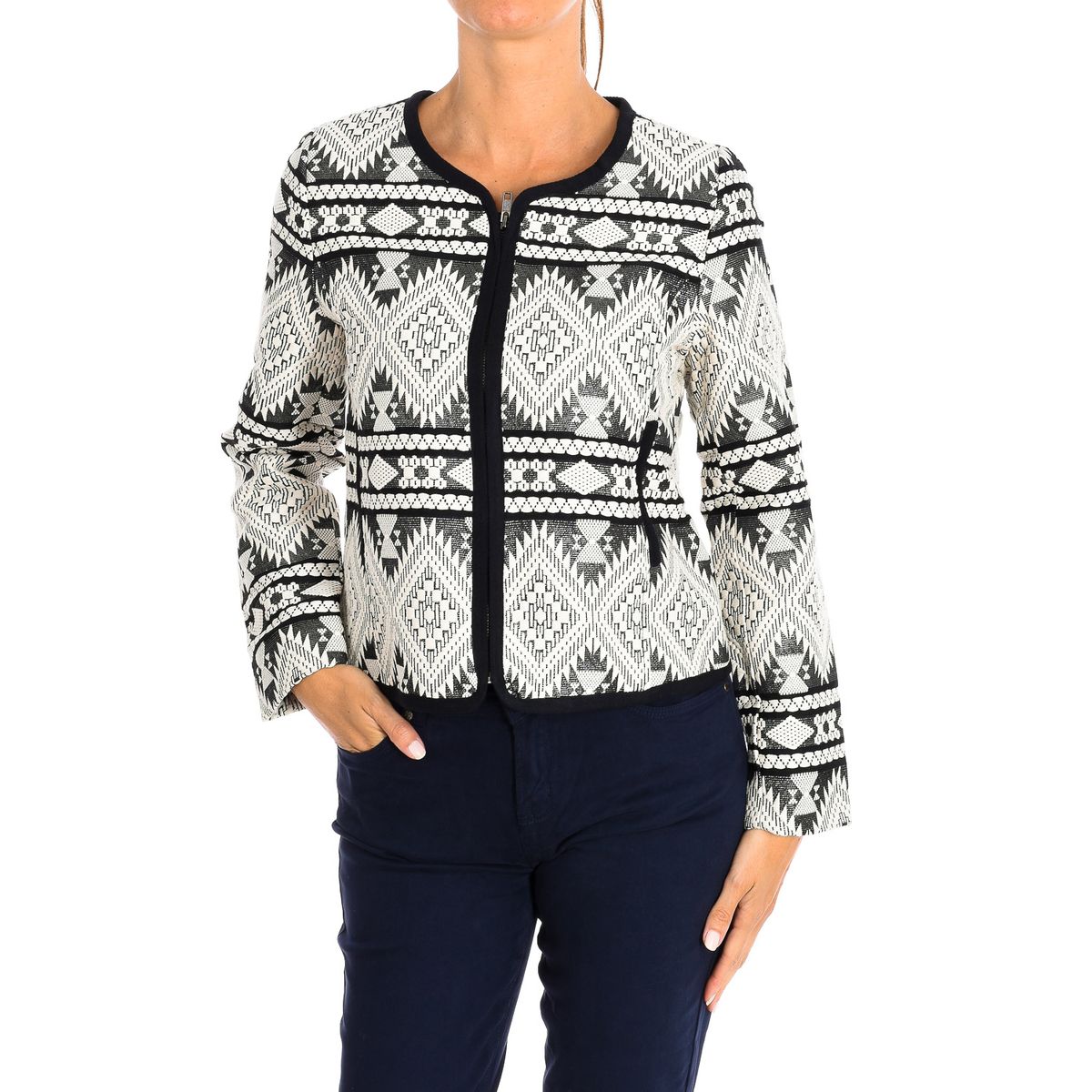 Jacke mit geometrischem Muster