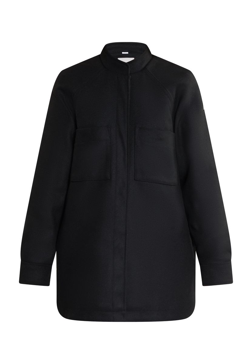 Oversize-Hemdjacke aus Wollmischung