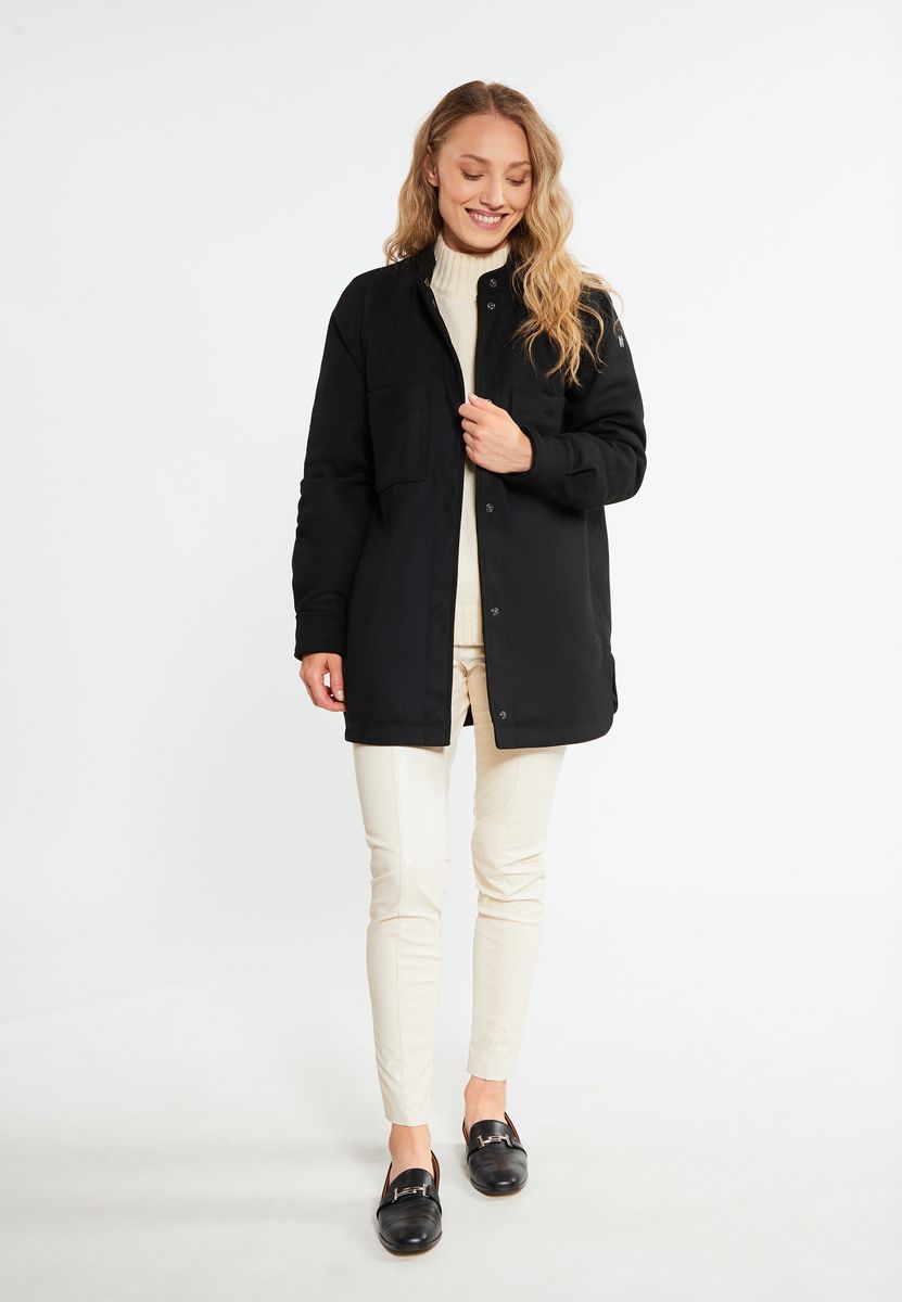 Oversize-Hemdjacke aus Wollmischung