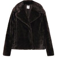 Oversize-Kunstfelljacke mit Revers