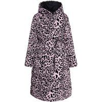 Langer Steppmantel mit Leopardenmuster