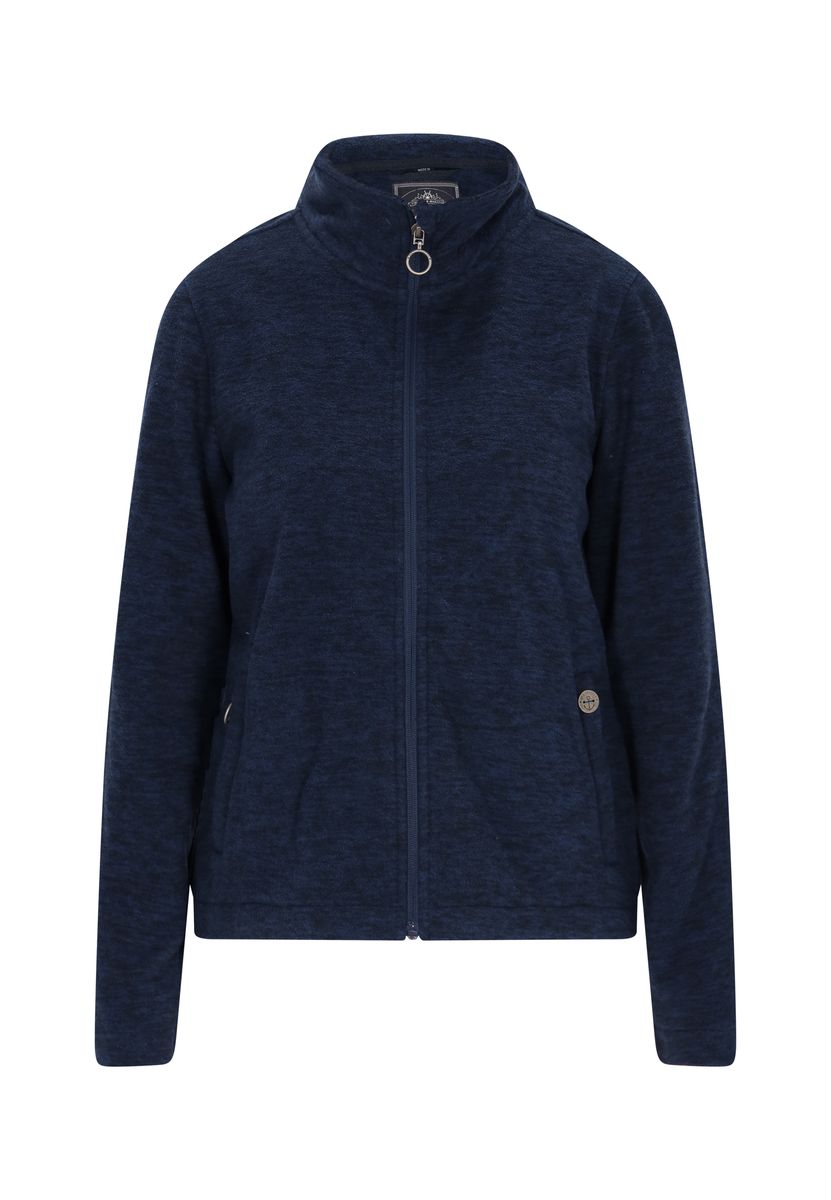 Melierte Fleecejacke mit Stehkragen